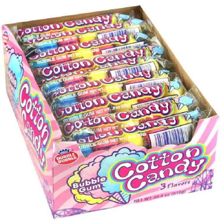 Cotton Candy Bubble Gum 36 Count Box | Nostalgic Candy | Sweetservices.com